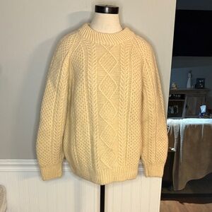 Classic Cream Cable Knit Sweater